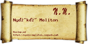 Nyókó Meliton névjegykártya